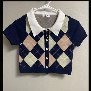 Vintage Plaid cropped top